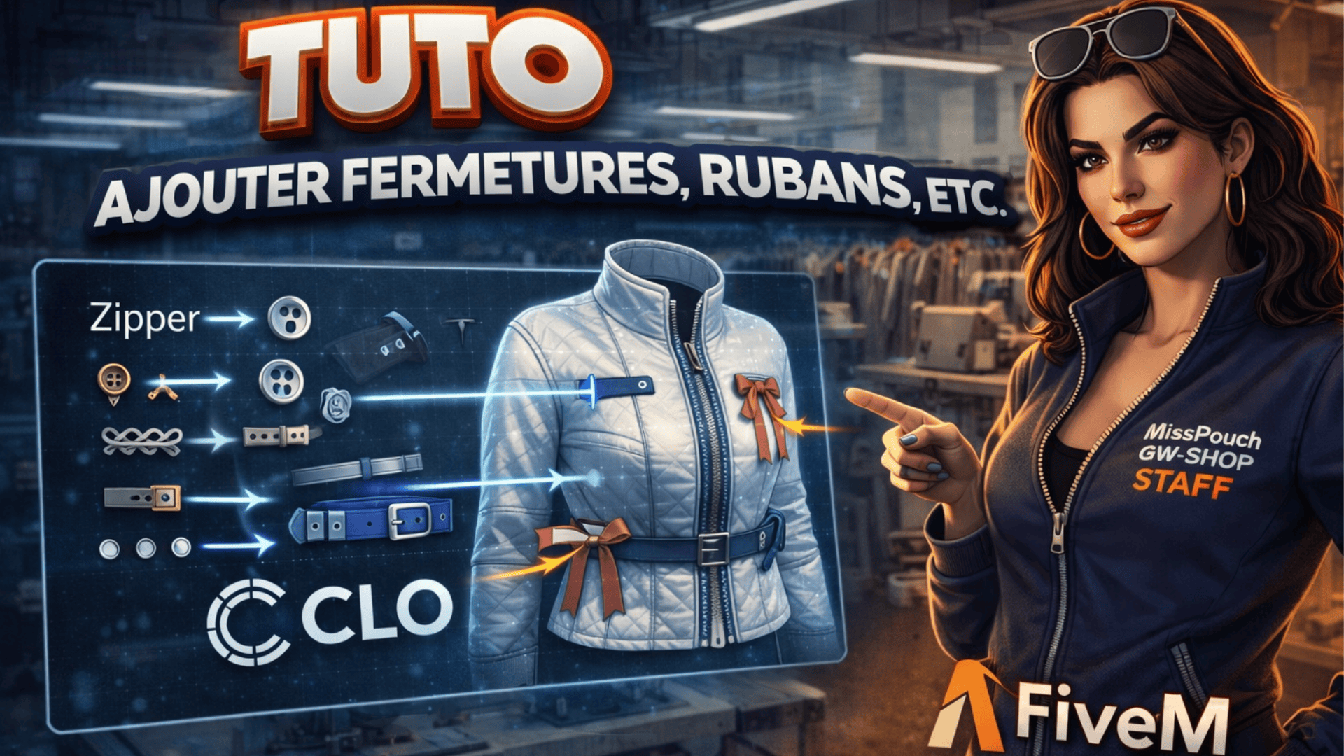 Ajouter fermetures, rubans, etc.