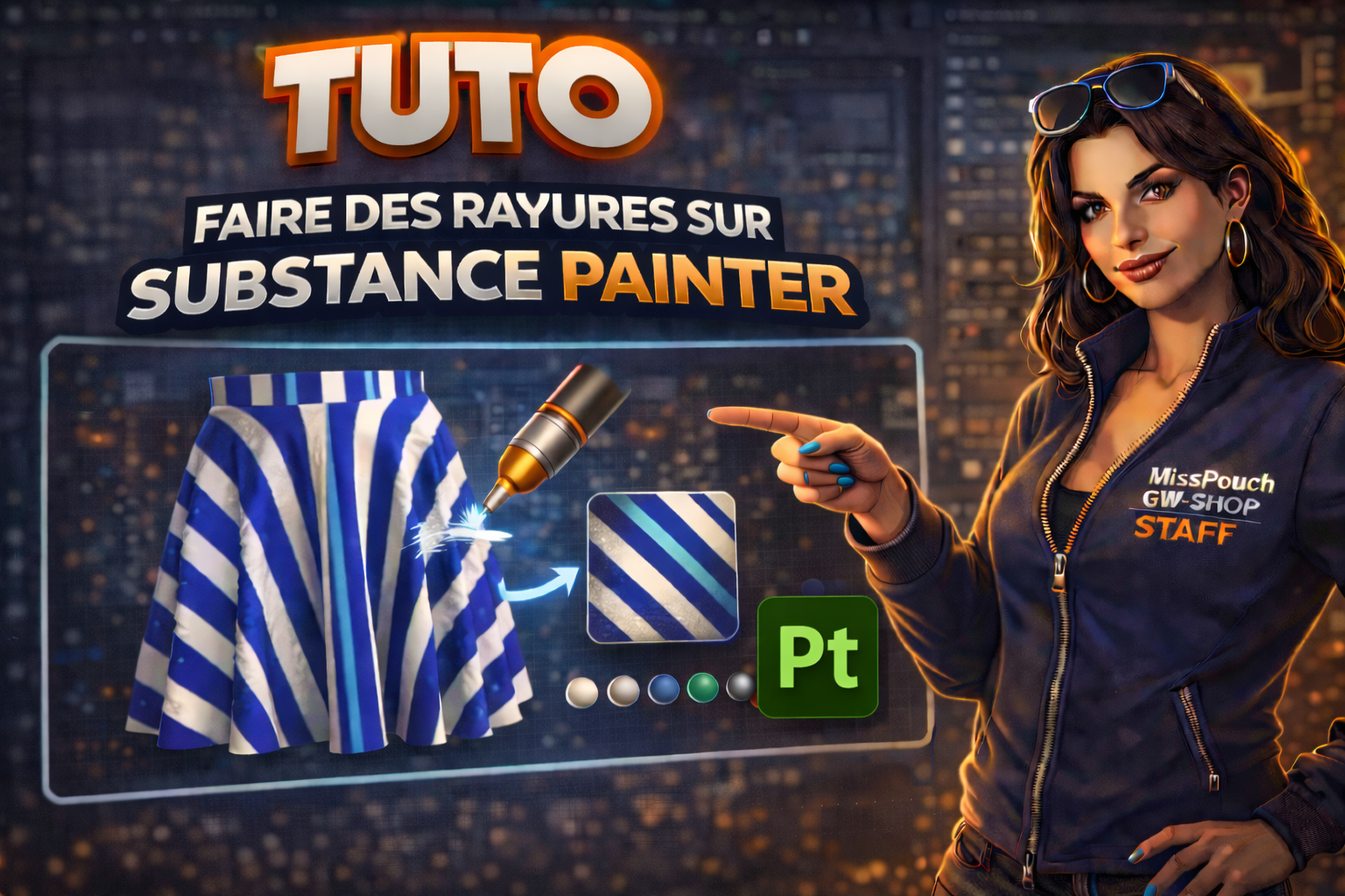 Faire des rayures sur Substance Painter